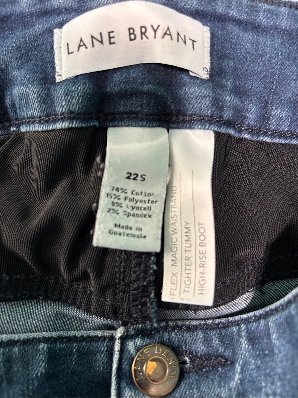 Lane Bryant Dark Blue High-Rise Boot-Leg Tighter Tummy Jeans